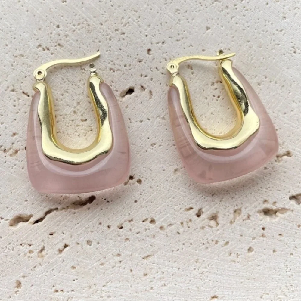 ✨ FREE Geo Minimal Boho Stone Lock Hipster Hippie Art Deco Farm Modern Earrings
